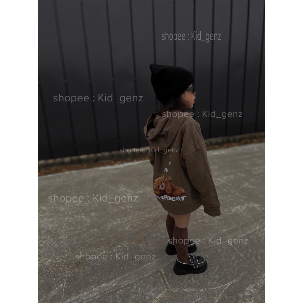 Áo hoodie Gấu ngủ cho bé , áo nỉ có mũ trẻ em unisex , Kid_genZ