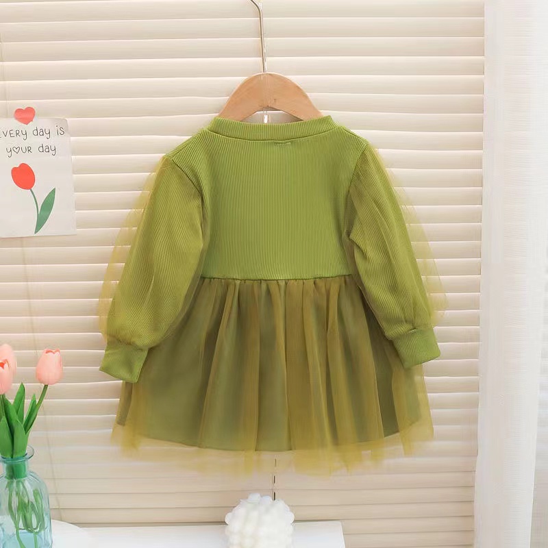 Đầm Bé Gái Từ 0-4 Tuổi Tay Dài In Hoa Dễ Thương