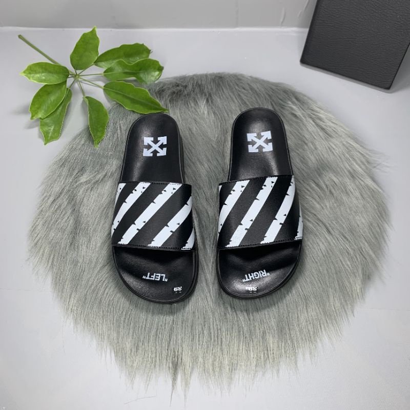 Dép Quai Ngang Off-White Zebra-Print Rubber Sliders
