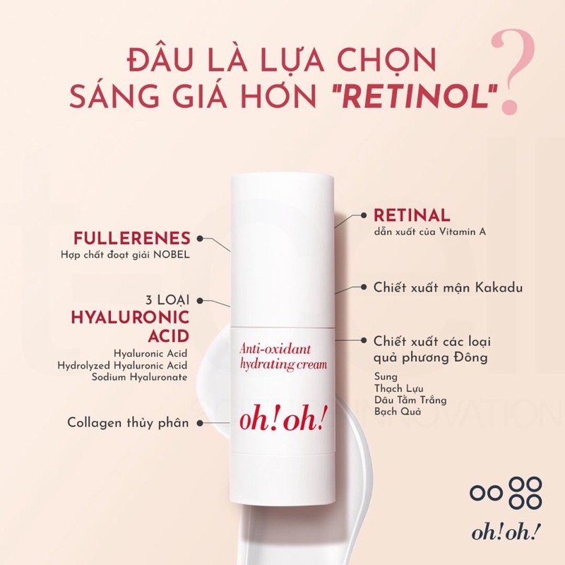 💚Kem Dưỡng Ẩm, Chống Oxy Hóa & Làm Sáng Da oh!oh! Anti oxidant hydrating cream ohoh oh oh 25gram