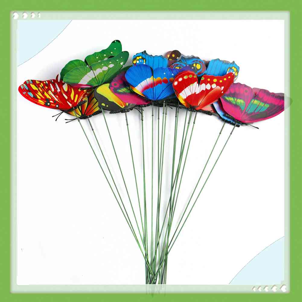 4 Con Bướm Bằng Nhựa PVC 7 / 12cm Trang Trí Sân Vườn