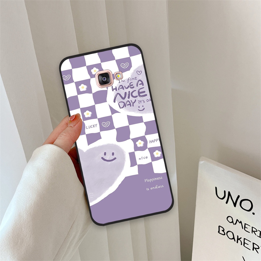 Ốp lưng Samsung Galaxy A310/A3 2016/A510/A5 2016/A710/A7 2016 mặt cười kẻ caro dễ thương viền dẻo