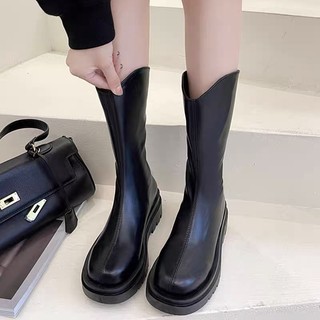 [ SẴN LẺ SIZE ] Giày bốt cao cổ thời trang đế bằng ( kèm video + ảnh thật )