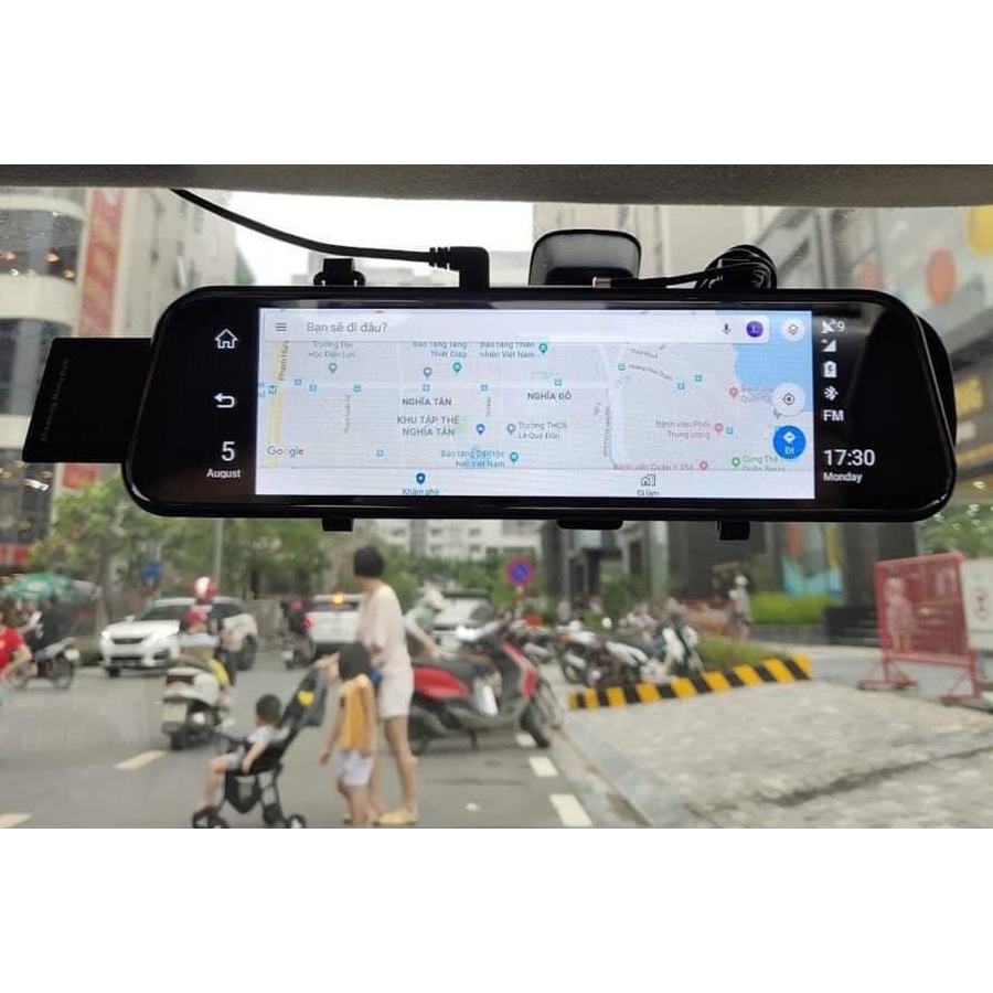 CAMERA HÀNH TRÌNH GƯƠNG X10R CẢNH BÁO DẪN ĐƯỜNG GIẢI TRÍ ANDROI