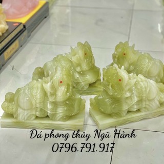 Tỳ hưu phong thủy đá ngọc pakistan dài 20cm - hàng đẹp trưng bày