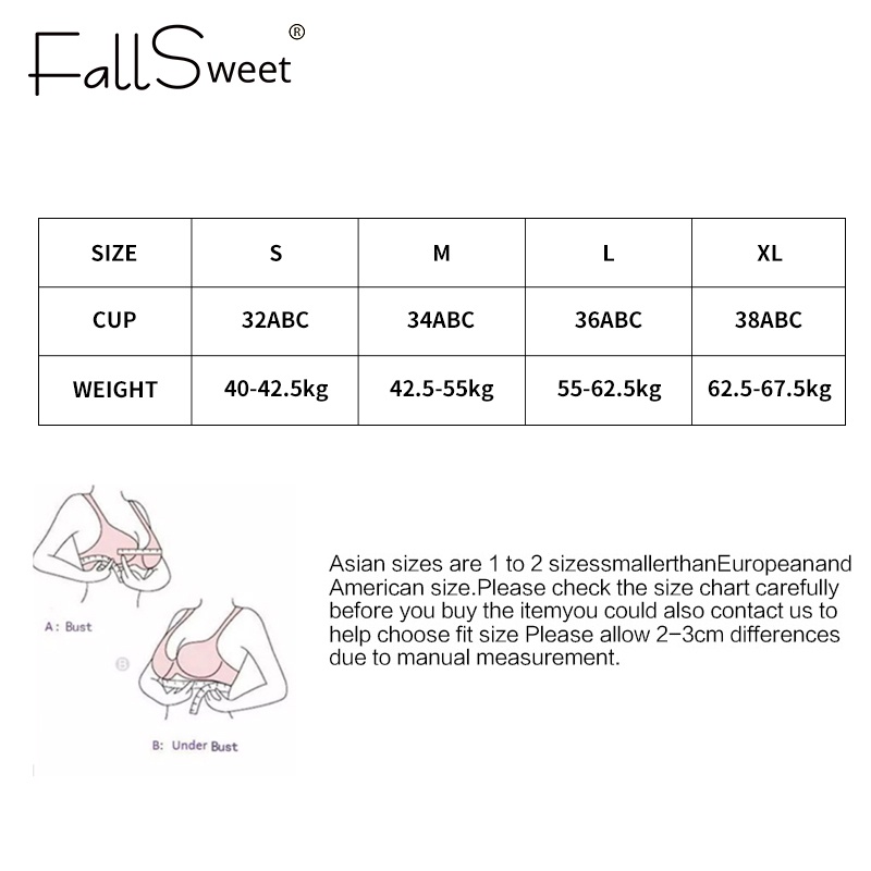 Áo ngực FALLSWEET không gọng mềm mại cổ chữ V xẻ sâu thời trang quyến rũ dành cho nữ