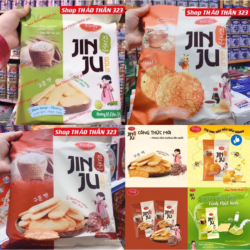 T07/2024- Bánh Gạo JIN JU Hàn Quốc Hương Cốm Sữa