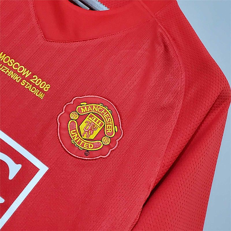 Bộ Đồ Đá Banh Manchester United Jersey bola 0708 Champions League Phong Cách Retro