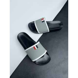 [ FREE SHIP ] Dép lê thời trang quai ngang nam thom đen quai xám