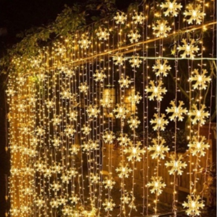 Dây đèn led hình bông tuyết 4m 20 bóng xinh xắn dùng trang trí lễ giáng sinh, dây đèn kiểu bông tuyết trang trí noen