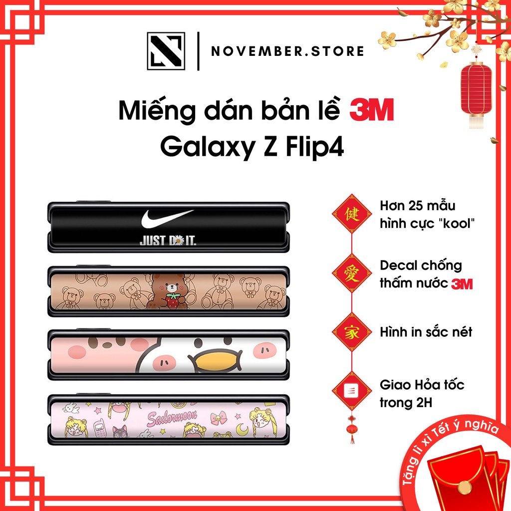 Miếng dán bản lề Samsung Galaxy Z Flip 4 / Z Flip4 / ZFlip4 chất liệu 3M