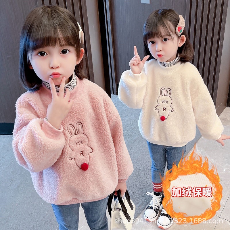 Áo len lông cừu thời trang ấm áp mùa thu đông cho bé gái