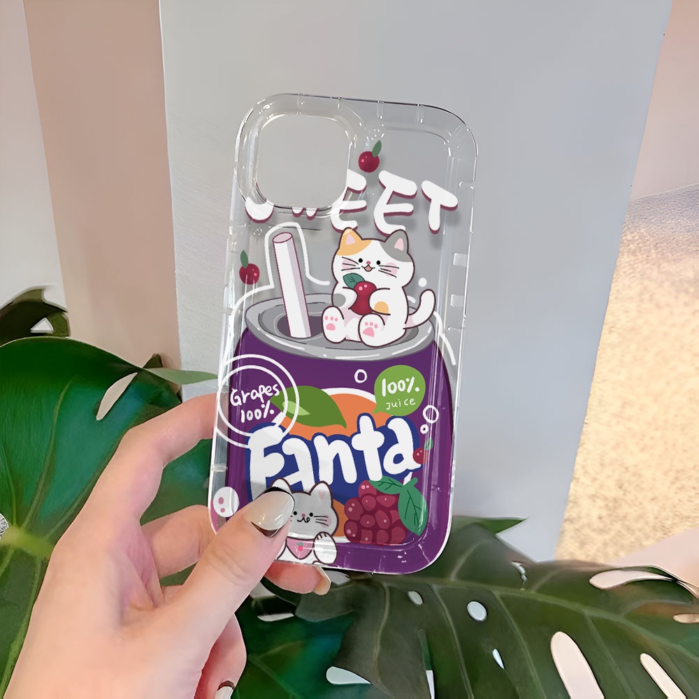 Ốp Điện Thoại Trong Suốt In Hình Đồ Uống Cho iphone 14promax 11 13 12 7Plus X XS Max