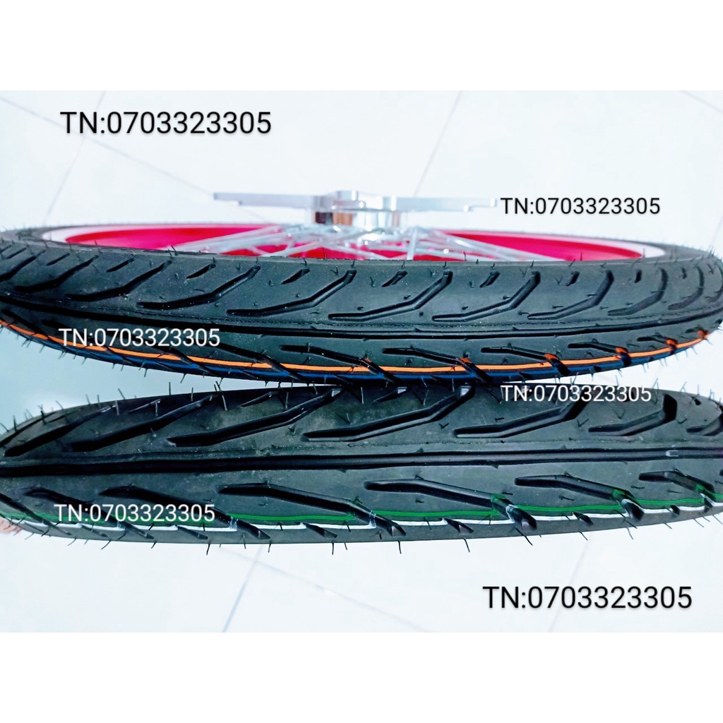 CẶP BÁNH CĂM RAIDER SATRIA NIỀN NHÔM DALE. BAN ZAI .SOLUTE .SH THÁI HỒNG .KÈM VỎ CAMEL THÁI 50.60 VỚI LÒNG NGÔI SAO .