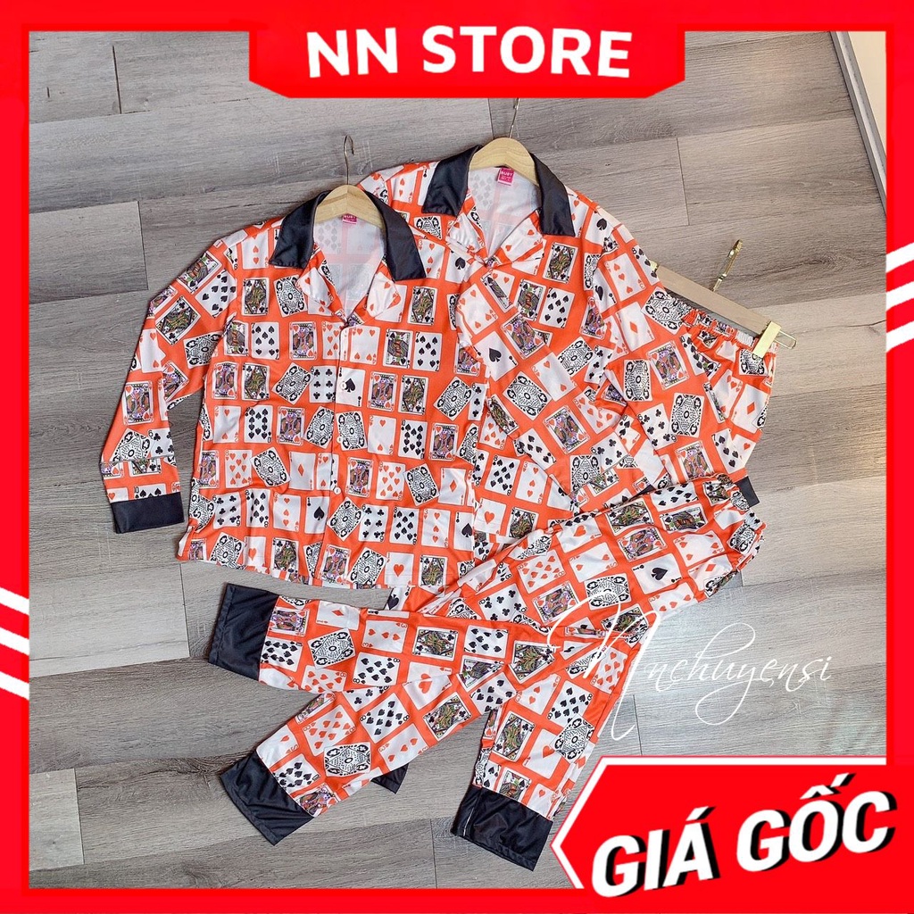 ĐỒ BỘ TẾT 2023 Đồ bộ pijama tay dài mẹ và bé size đến 70kg chất thun mềm mát in hình gấu hoạt hình PRBTDQD FULL SIZE