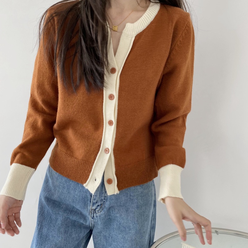 Áo sweater dệt kim NZN tay dài màu trơn thiết kế đơn giản thời trang mùa xuân mới