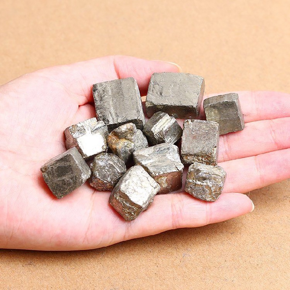 Chalcopyrit pyrite cube quartz crystal stone rock mẫu vật khoáng chất reiki chữa bệnh quặng thô trang trí phòng 30-50g / gói 100% tự nhiên