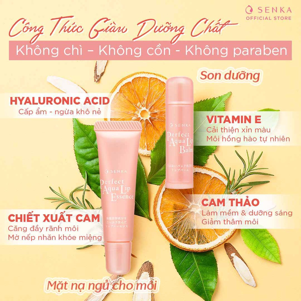 Son dưỡng môi cấp ẩm Senka Perfect Aqua Lip Balm 4.5g