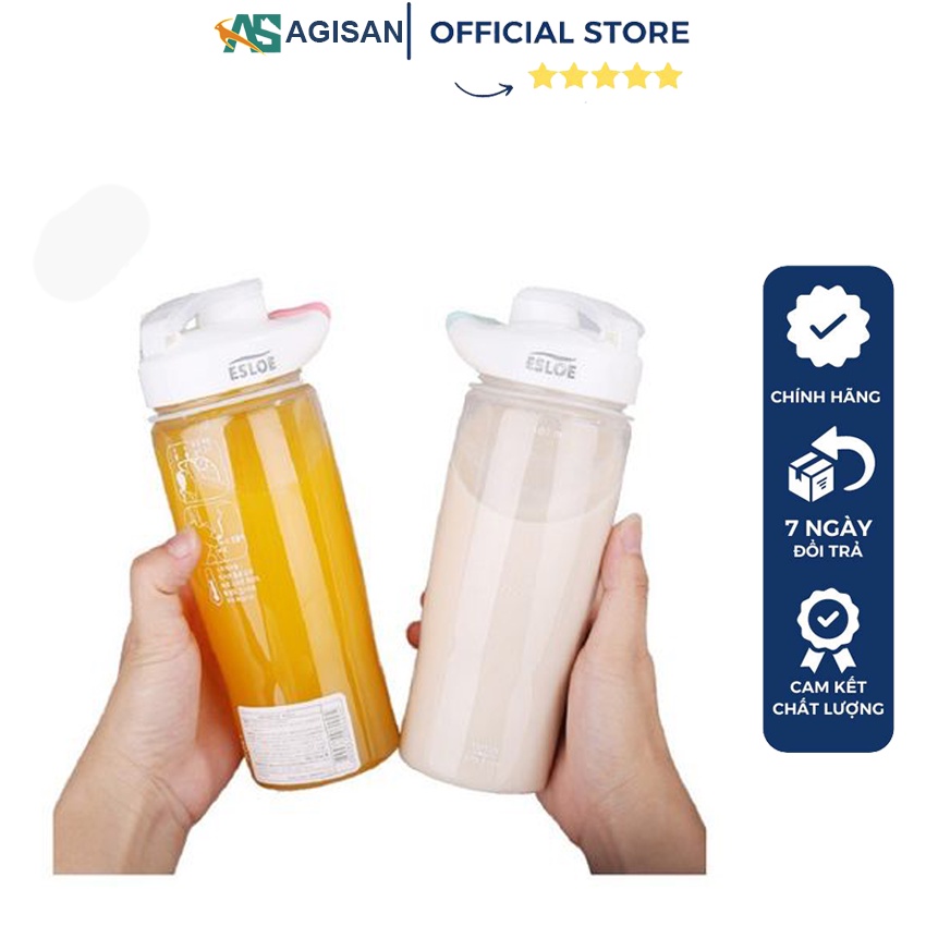Bình nước nhựa Esloe dung tích 500ml có quai tiện lợi AGISAN