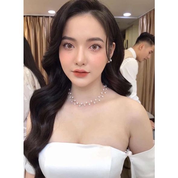 Dây đeo cổ Cô Dâu hạt trai nhẹ nhàng dễ thương màu trắng
