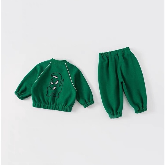 Bộ Thu Đông Bomber Trẻ Em Cho Bé Trai Và Bé Gái Hình Khủng Long Chất Nỉ Da Cá Mềm Mịn Thời Trang Trẻ Em Heri Kids