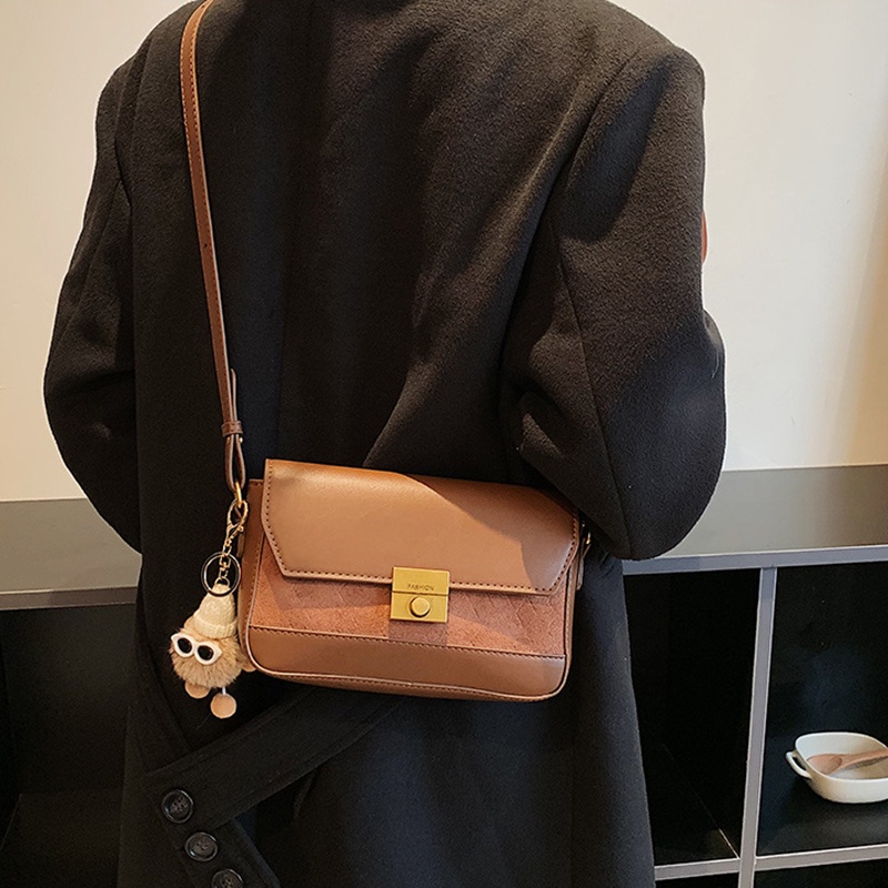 Túi Đeo Chéo Khóa Bấm Phong Cách Đường Phố Cổ Điển Thời Trang Cho Nữ