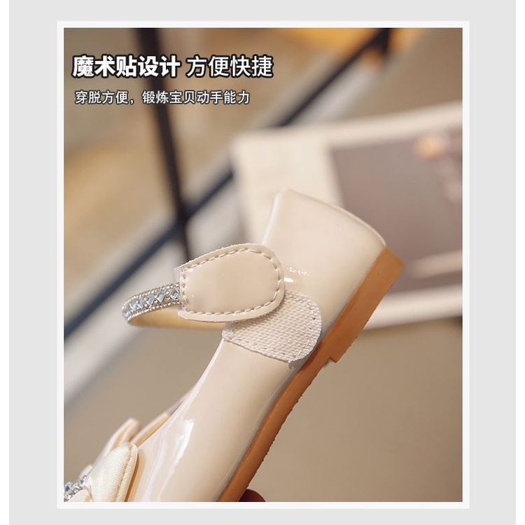 Giày Búp Bê Da Đế Mềm Đính Nơ Phong Cách Hàn Quốc Cho Bé Gái