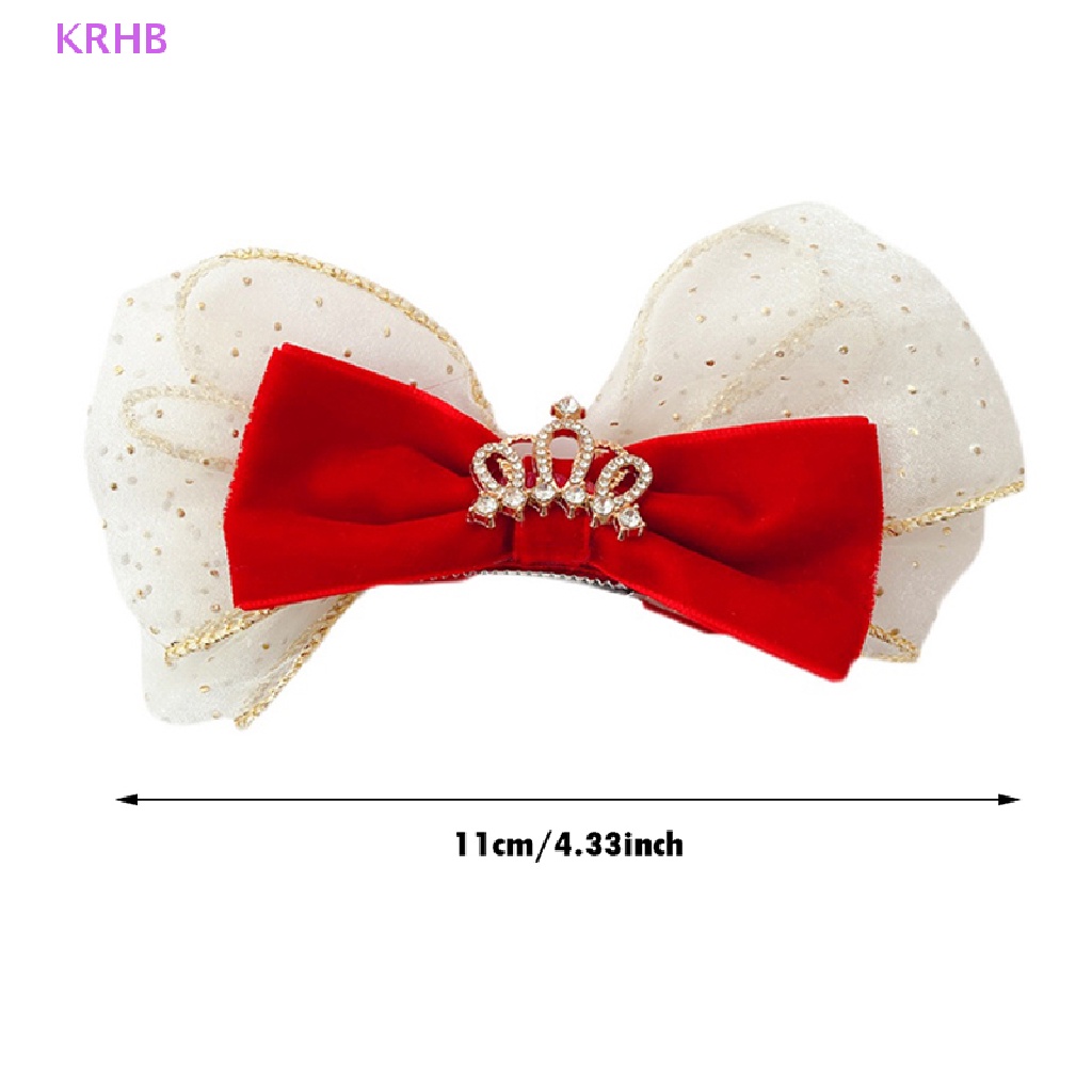 Kẹp Tóc Nơ Ruy Băng Lớn Bằng Vải Nhung Lấp Lánh Dành Cho Bé Gái Mới