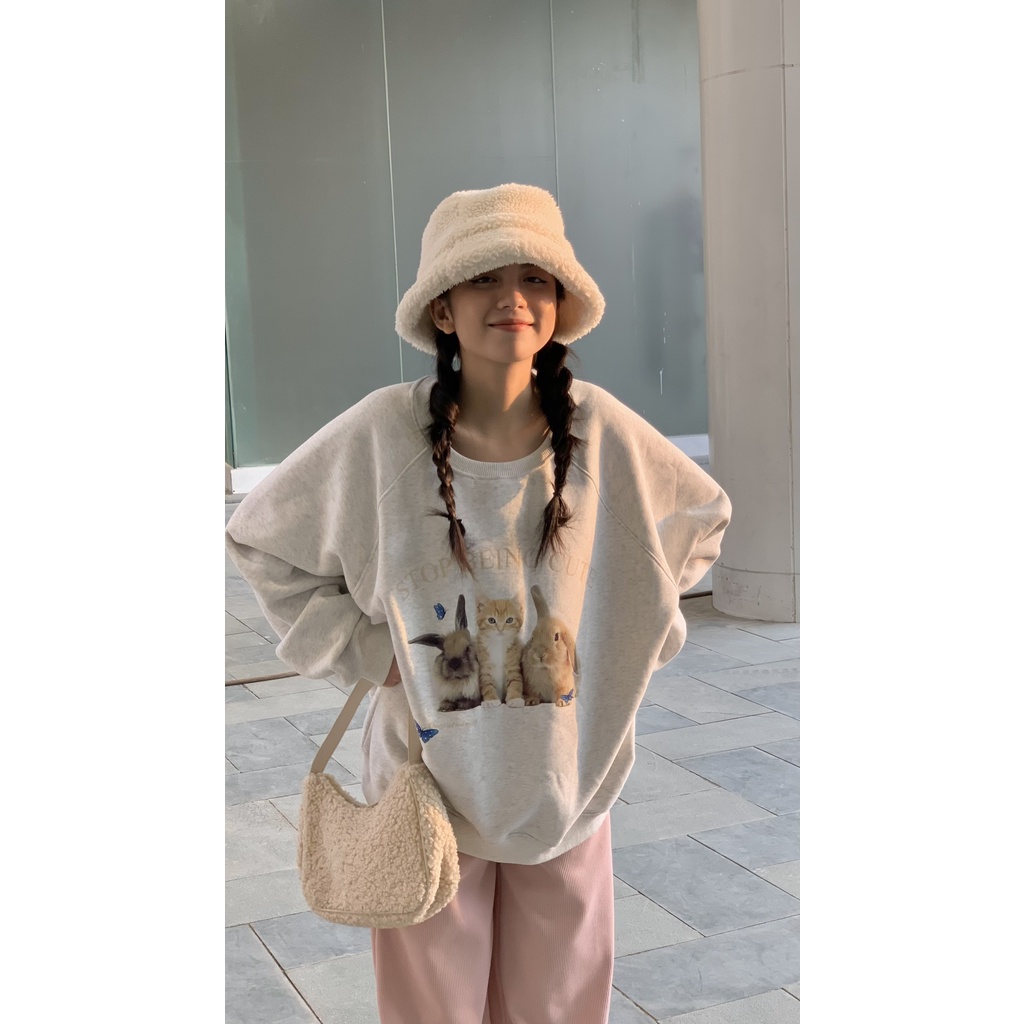 Áo nỉ bông Stop being cute TKP155 LOLLIE STUDIO