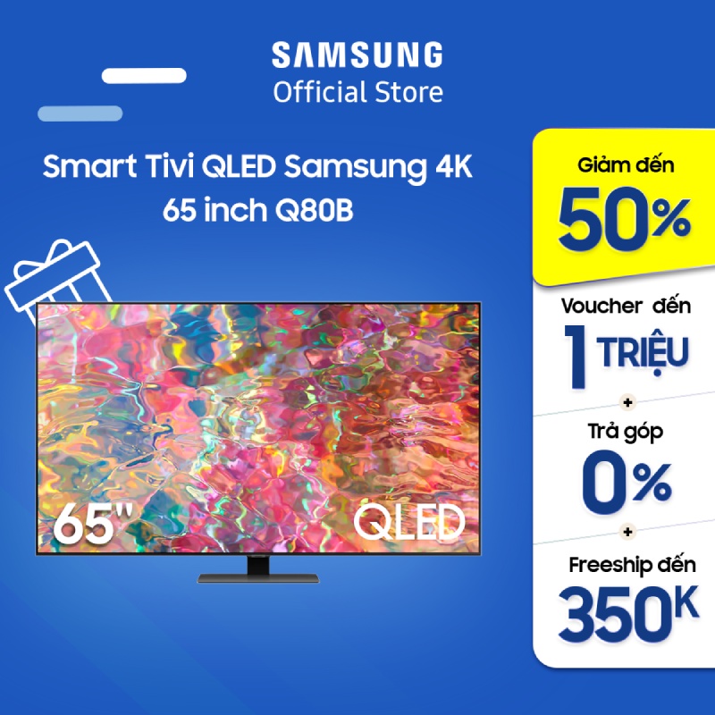 Mã ELMALL5 giảm 5% đơn 300K Smart Tivi QLED Samsung 4K 65 inch