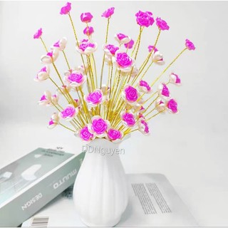 Set vật liệu làm hoa hạt cườm. Mẫu: Hoa hồng- Cánh trắng