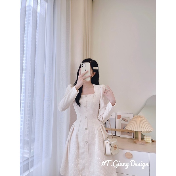 Váy Dạ Nhũ Hot Hit Thiết Kế Dánh Xoè Xếp Ly 2 Bên Hông