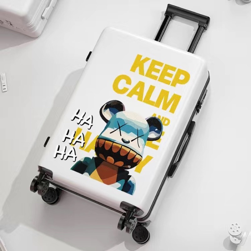Mẫu mới 2022 Vali kéo , vali du lịch hình gấu Bearbrick nhựa dẻo ABS size 20 size 24 cao cấp