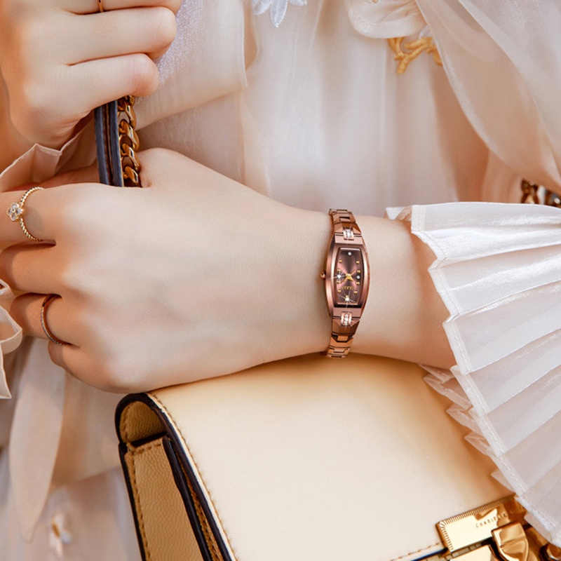 Đồng hồ nữ Olevs thời trang mặt nhỏ hình bầu dục dây đeo thép vonfram chống nước 30m, đường kính 15mm,thời trang công sở