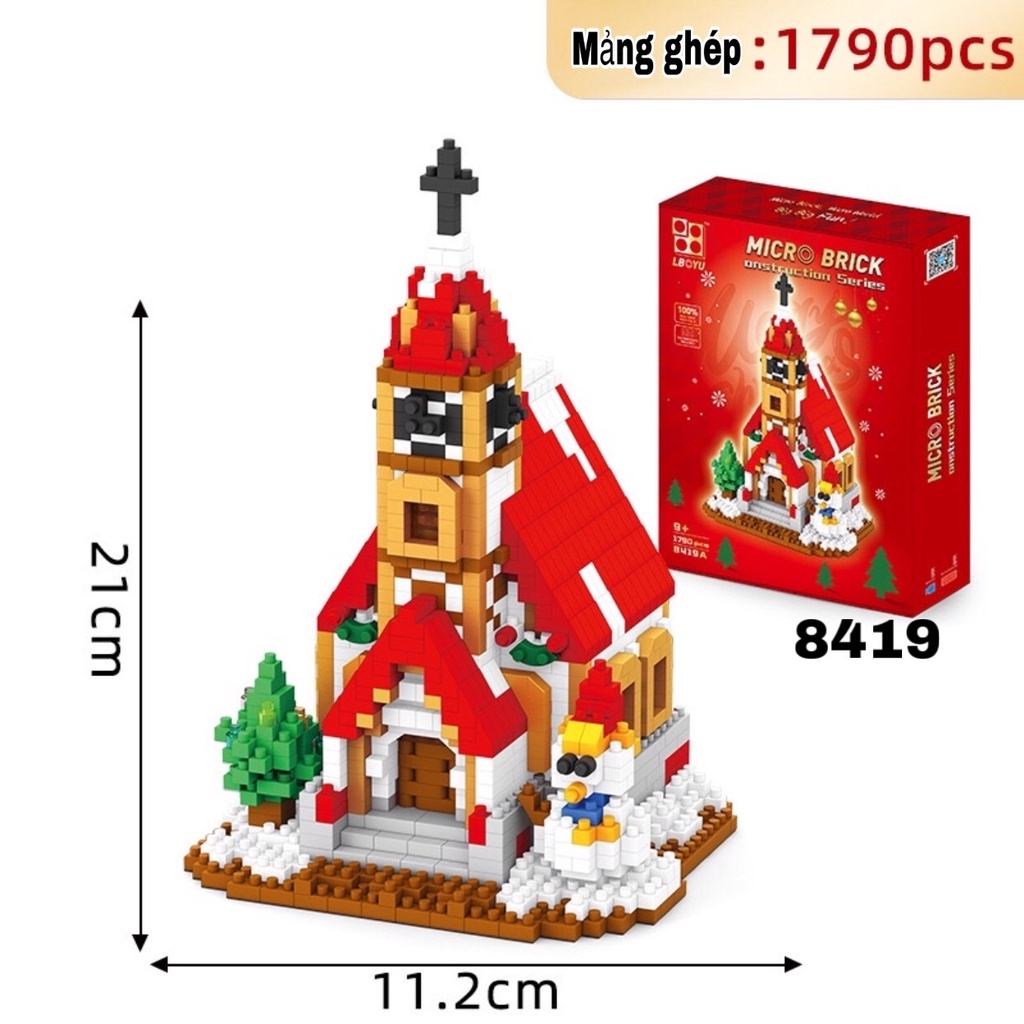 Bộ Đồ Chơi mô hình lắp ráp lego hình Ông già Noel, Cây Thông, Xe Trượt Tuyết, Sáng Tạo Quà tặng Dành Cho Nam Và Nữ