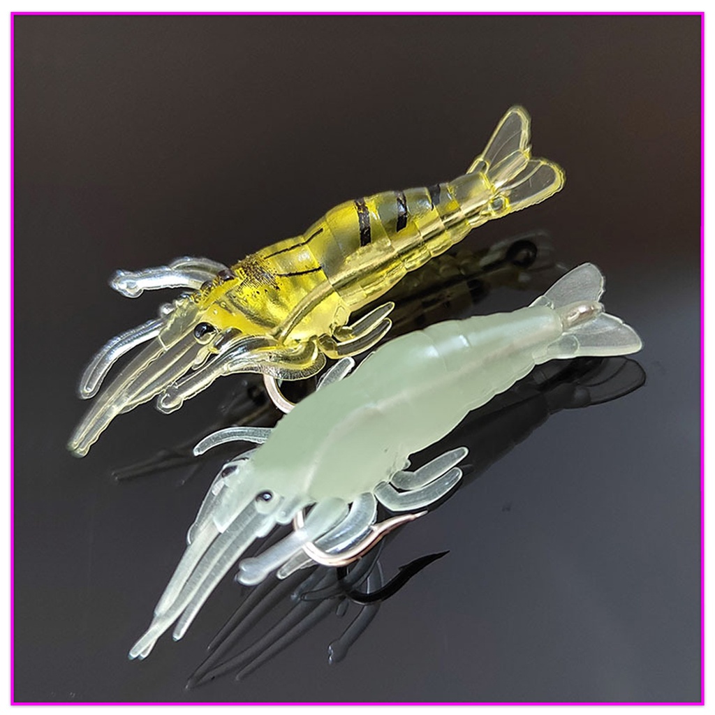 Set 10 Mồi Câu Cá Giả Hình Tôm Mềm Mại 45mm