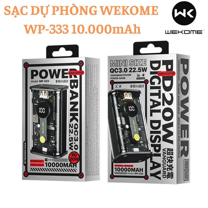 Sạc dự phòng trong suốt 10000mAh/20000mAh WP-333,sạc dự phòng 10000mAh/20000mah WP-337 - sạc dự phòng WEKOME 22.5w