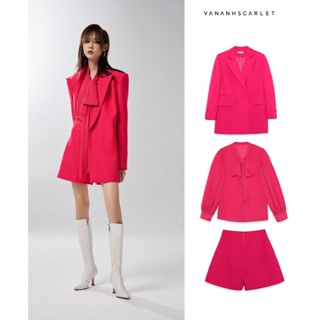 [Mã BMLTA100 giảm đến 100K đơn 499K] Set vest nữ VANANHSCARLET kèm quần short hồng