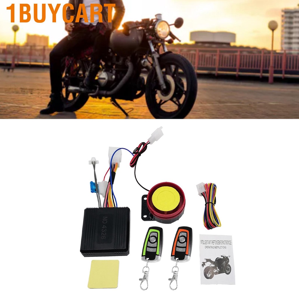 1buycart Motorcycle Anti Theft Alarm Remote Control Engine Start Single Way High Sensitivity