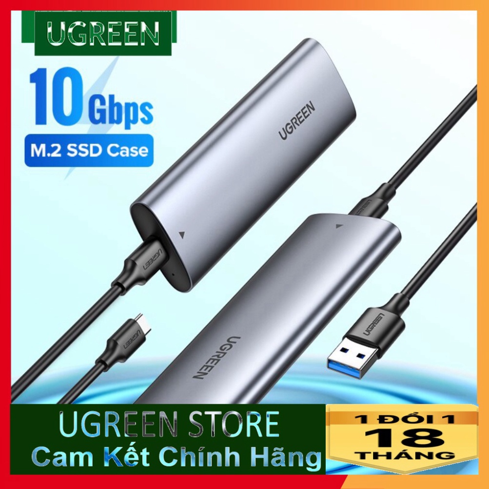 Hộp Ổ Cứng SSD M2 Nvme Ugreen CM400 10902 Tốc Độ 10GBps M Key USB C 3.1 GEN 2 Chính Hãng