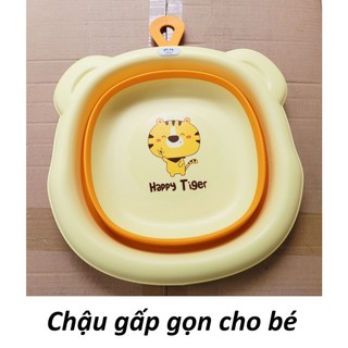 Chậu rửa mặt gấp gọn hình cún, heo, bò, hổ, thỏ cực kì dễ thương và tiện dụng dành cho bé--K63