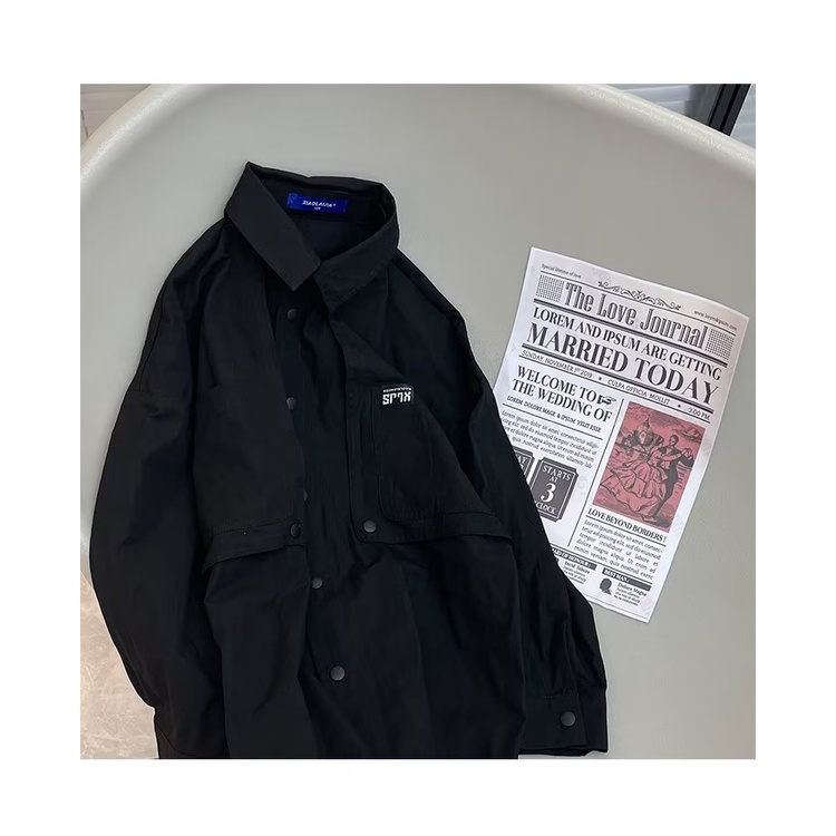 Áo Khoác Sơ Mi Tay Dài Màu Trơn Dáng Rộng Thời Trang Xuân Thu Cho Bé Trai Và Gái Plus Size