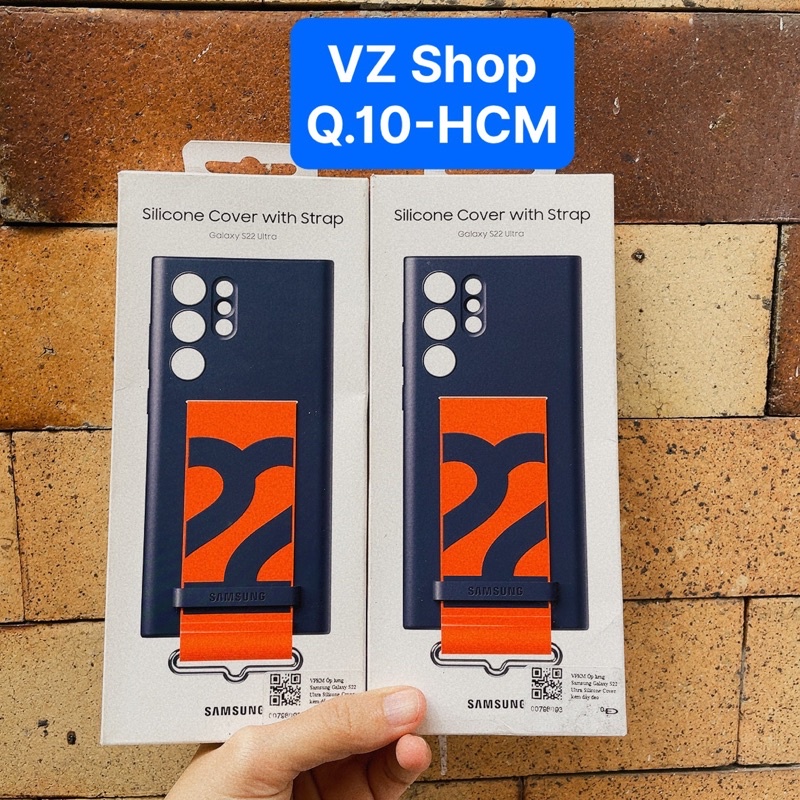 Chính hãng-Ốp lưng Silicone Cover With Strap cho điện thoại Samsung Galaxy S22 Ultra