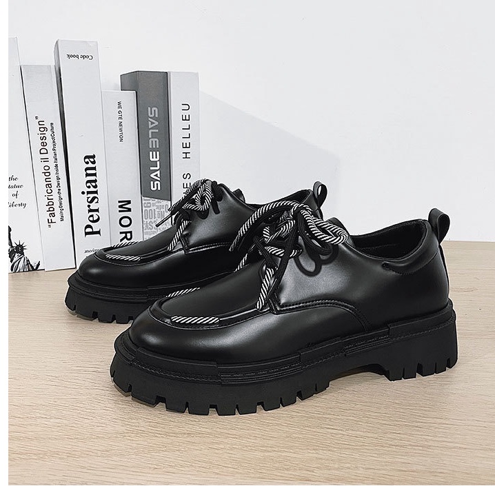 ✔️Giày nam bốt da cổ lửng buộc dây, giầy boot hàn quốc dr martens ulzzang thời trang đế tăng cao Full Box Nxx