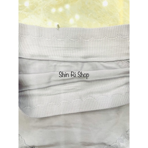 Set 5 quần lót nữ cạp cao gen bụng không đường may thun cotton phối ren size 45-60kg cao cấp S1367