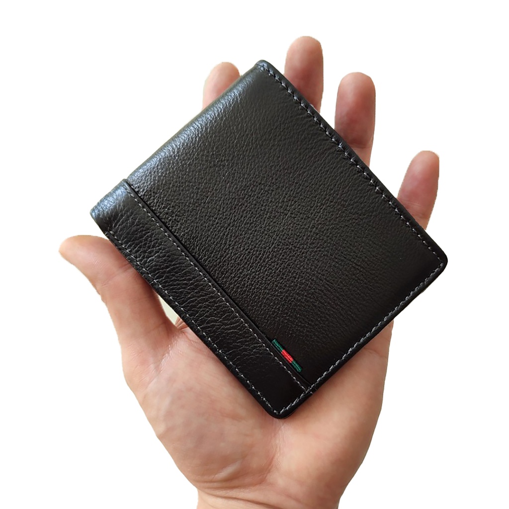 Ví nam mini nhỏ gọn da bò thật fullbox box bảo hành 12 tháng