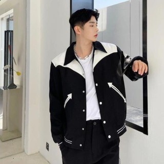 Áo Bomber Nam Cổ Bẻ Kiểu Dáng Khoác Ngoài Chất Liệu Dạ Phối Vai Da, áo khoác bomber teddy da.