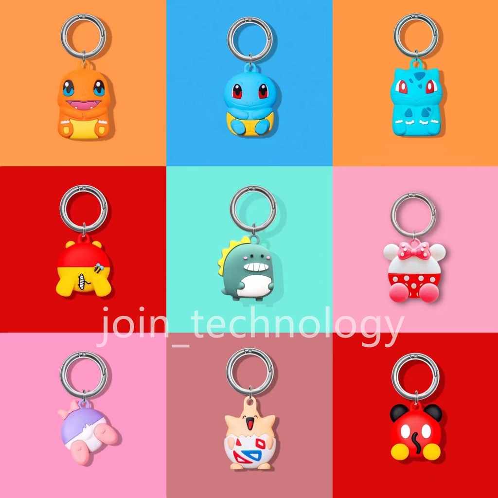 Ốp lưng PVC airtag chống thất lạc hình hoạt hình dễ thương cho iPhone