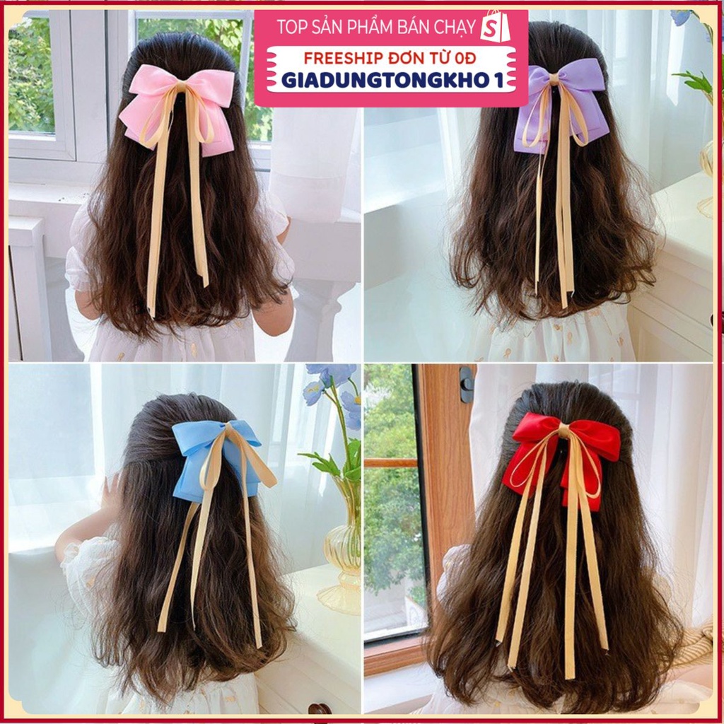 (Bán Buôn Sỉ) Kẹp/Cặp/Cột tóc hình nơ nhiều màu xinh xắn cho nữ phong cách tiểu thư Hàn Quốc ❤️ 𝗚𝗜𝗔𝗗𝗨𝗡𝗚𝗛𝗔𝗡𝗢𝗜𝟯𝟵 ❤️