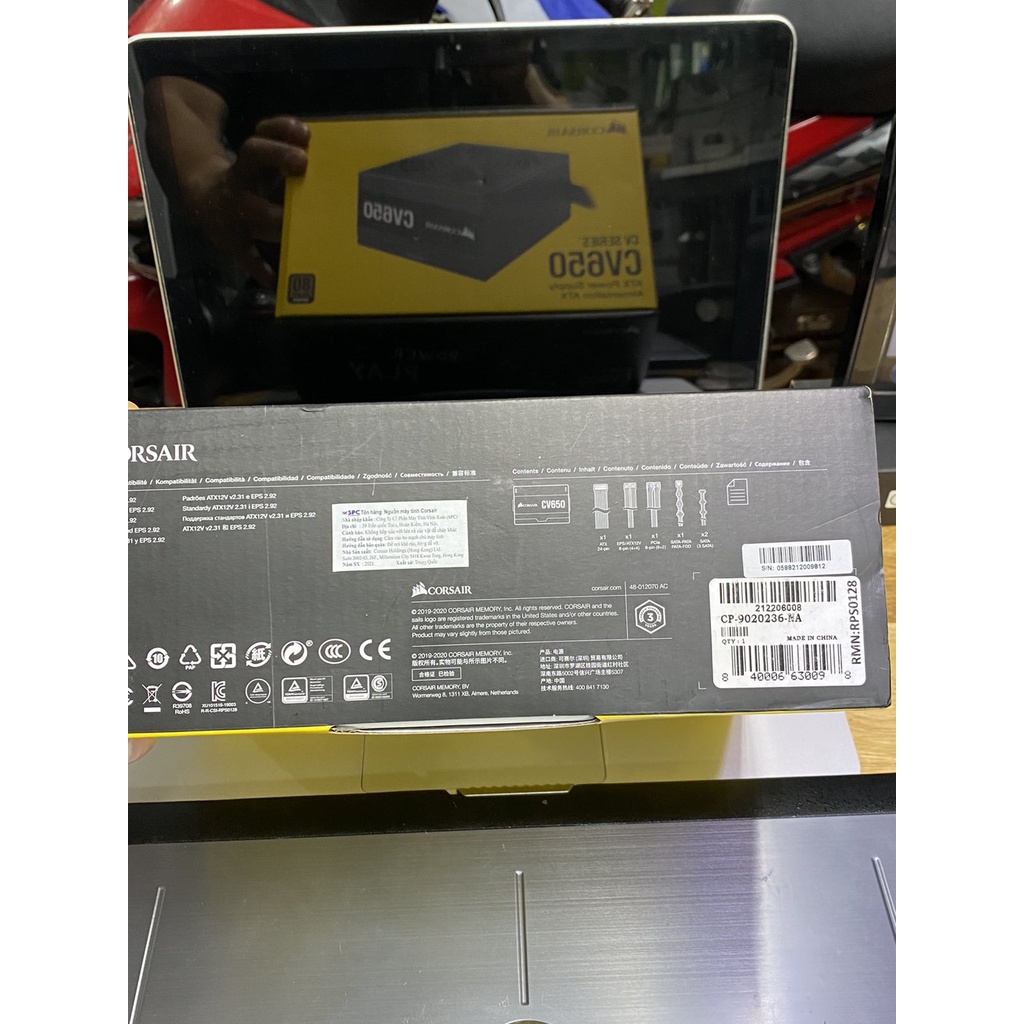 Nguồn chính hãng Corsair Series CV 650 650W (80 Plus Brone/Màu Đen) bh 12 tháng